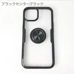 iPhone12 / Pro用ケース クリアブラック スタンド機能付き