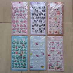ボンボンドロップ風シール　キティ、マイメロ、クロミ、シナモン、ハンギョドン
