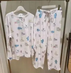 ピンクストライプ　ジェラピケ　セサミストリートプルオーバー　ロングパンツセット