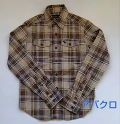 アバクロンビー　ネルシャツ　チェック　ベージュ　ブラウン