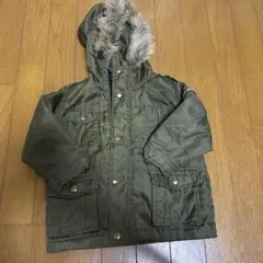 オリーブ色ファー付きフードアウター