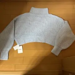 GRL ライトブルー クロップドニットセーター