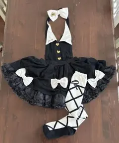 アースマジック　フリル　ミニスカート　ワンピース　ハロウィン　黒　130