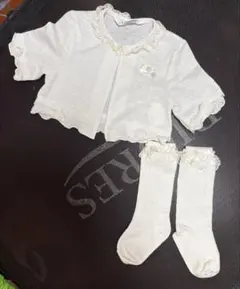 ホワイトカーディガン90セレモニー靴下セット 13-15