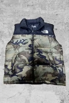 THE NORTH FACE ヌプシダウンベスト カモフラ柄 センターロゴ M - メルカリ