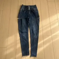 ハイウエストデニム　ギャルスキニー