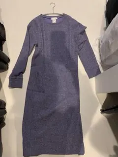 マタニティ授乳口付きリブニットワンピース