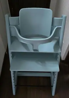 トリップトラップ　STOKKE ハイチェア　ベビーセット付き　アクアブルー