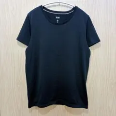 ユニクロ Ｔシャツ クルーネック 半袖 無地 【Ｍ】 黒 ポリエステル スポーツ