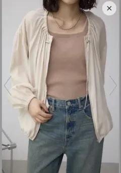 【新品未使用】AZUL by moussy ノーカラーシアーブルゾン