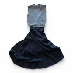 ミラオーウェン Mila Owen linen blendドッキングワンピース