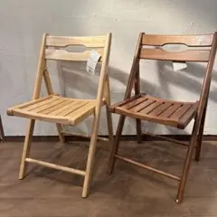 木製フォールディングチェア 2脚ペア