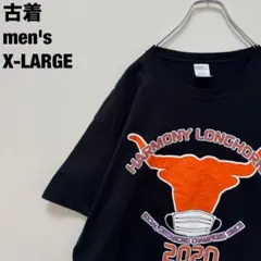 古着 ハーモニーロングホーンズ Tシャツ LONGHORNS ブラック XL