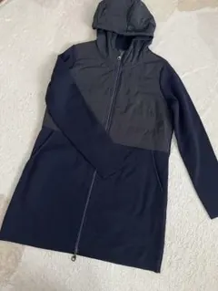 未使用　FAVEUR 異素材ネイビーニットコート