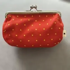 ドットがま口ポーチ