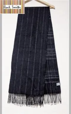 【Paul Smith】マフラー/ストライプ/チェック/カシミヤ/ロゴ/美品