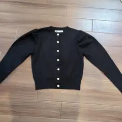 ZARA ブラック パフスリーブ ニット Mサイズ