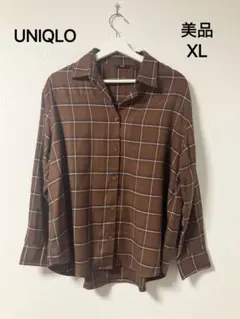 UNIQLO チェックシャツ ブラウン XL