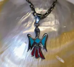 現品限り　シルバー925エナメル鳥デザインペンダント