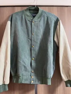 90s　USA製　Holloway　スタジャン　S グリーン　ベージュ　無地