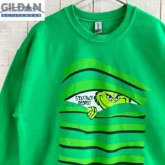 ギルダン　古着　長袖　USA アニメ　キャラ　グリンチ　スウェット 裏起毛