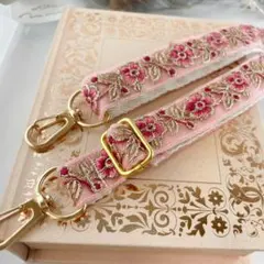 特別セール☆スマホストラップ／カバンショルダー／インド刺繍リボン／ハンドメイド