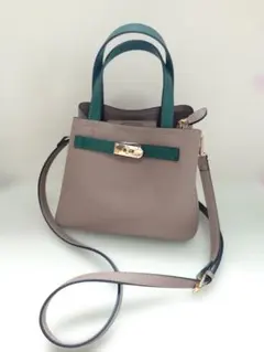 ロデスコ　バイカラーベルトハンドバッグ