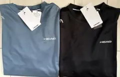 新品　M　HEADヘッド　半袖Tシャツメッシュ　吸水速乾2枚セット　黒　ブルグレ