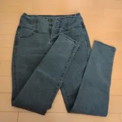 ダークグレー スキニーデニム 5ボタンのサムネイル