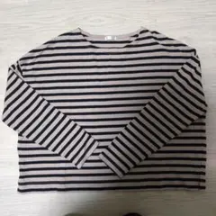 ストライプ 長袖Tシャツ 黒とベージュ　Sサイズ