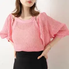 アメスリニットタンク×カーデセット ボレロ タンクトップ リボン カスタネのサムネイル