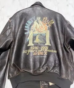 AVIREX A-2 ヴィンテージ レザー フライトジャケット ピンナップ 美品