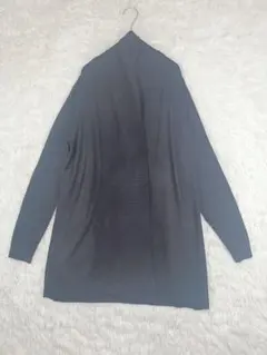 MNG　マンゴ　M リブ編み 黒 長袖カーディガン