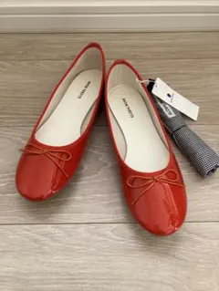 【未使用品 GLOBAL WORK バレエシューズ レッド Lサイズ】のサムネイル