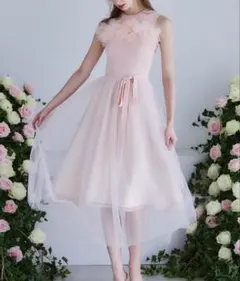 Riu【新品】 Flower tulle docking knit dress - メルカリ