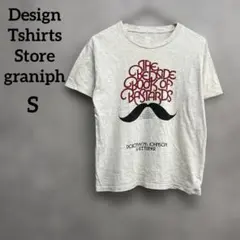 グラニフ graniph Tシャツ ヒゲ プリントTシャツ Sサイズ