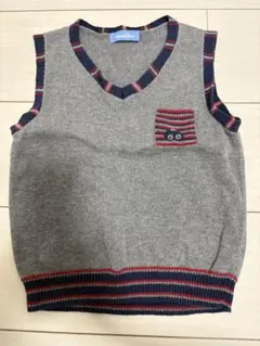 familiar グレー Vネックベスト　100