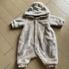 UNIQLO ベビー ロンパース 60サイズ　くま　ベージュ　もこもこ　新生児
