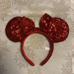 ディズニー　ミニー　スパンコール　レッド　クリスマス