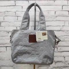 ★新品★ ベベダヤン エンボス 2WAY 手提げバッグ ライトグレーのサムネイル