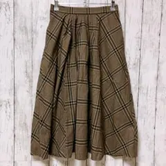 【美品】AMERICAN HOLIC ロングスカート【FREE】茶系　チェック柄