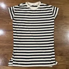 レディース　Lサイズ　ストライプ 半袖Tシャツ　トップス　長め　お勧め　中古