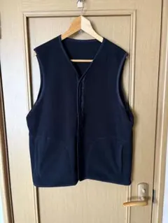 無印良品　素材に還るフリースベスト　ブラック　L