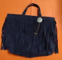 ROOTOTE ネイビーフリンジショルダーバッグ