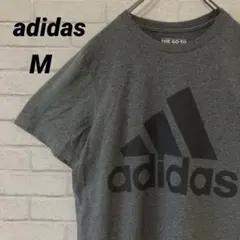 adidas アディダス でかロゴプリント 半袖Tシャツ メンズM グレー
