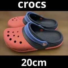 crocs クロックス キッズ サンダル レッド ネイビー J2 20cm相当