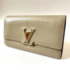 極美品✨ルイヴィトン 長財布 ポルトフォイユカプシーヌ ロゴ LV ベージュ