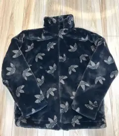 アディダス オリジナルス モノグラム ロゴ ファー ジャケット ジャージ 黒