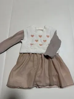 プティマイン　ロンパース　チュール　ニット　80 女の子