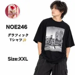 NOE246 グラフィックTシャツ ブラック XXL ストリート